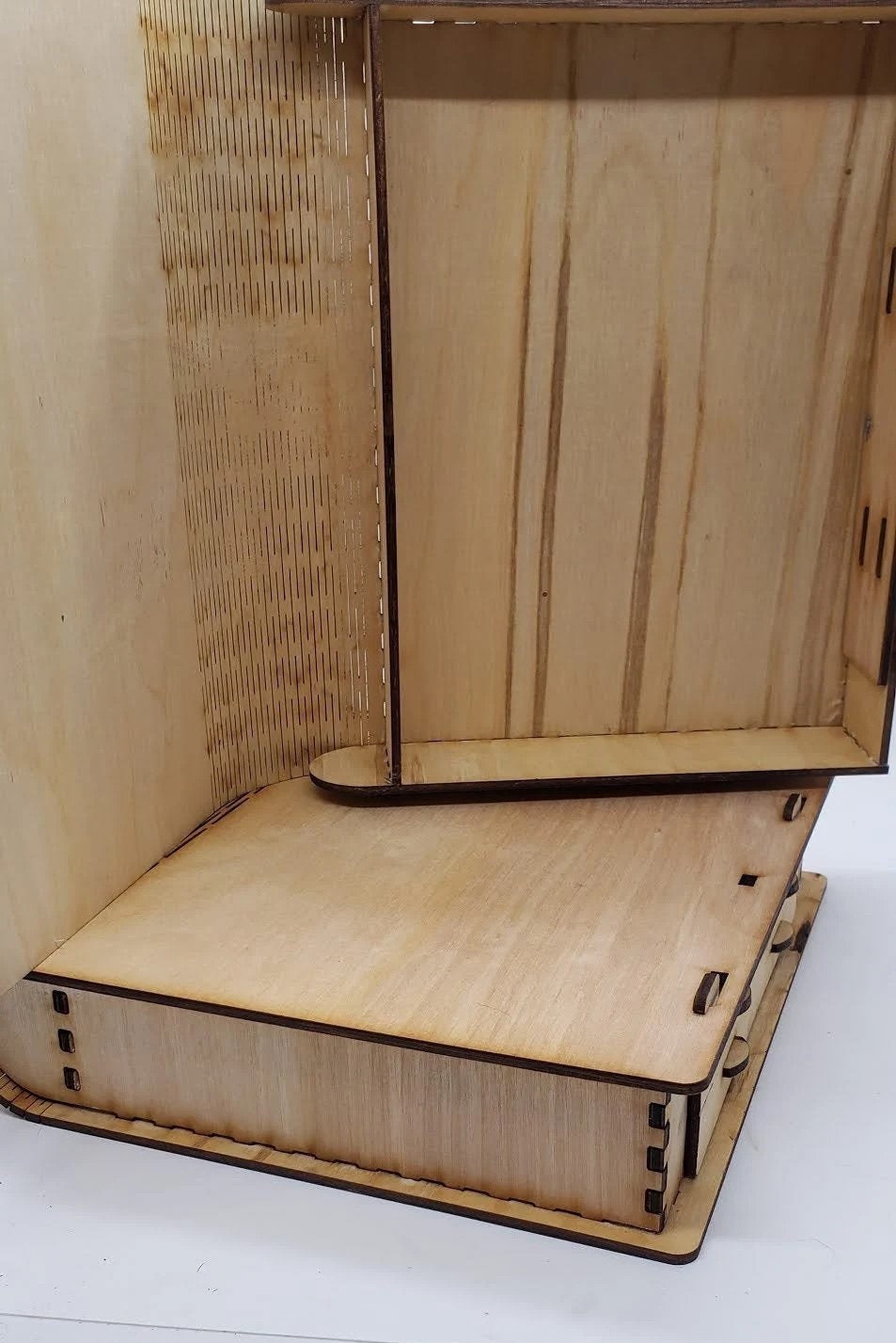Get your Laser-Cut Birch MDF Secret Book Box with Sliding Latch and Living Hinge Design for Tools, Gifts, Keepsakes, or Hidden Stash Storage