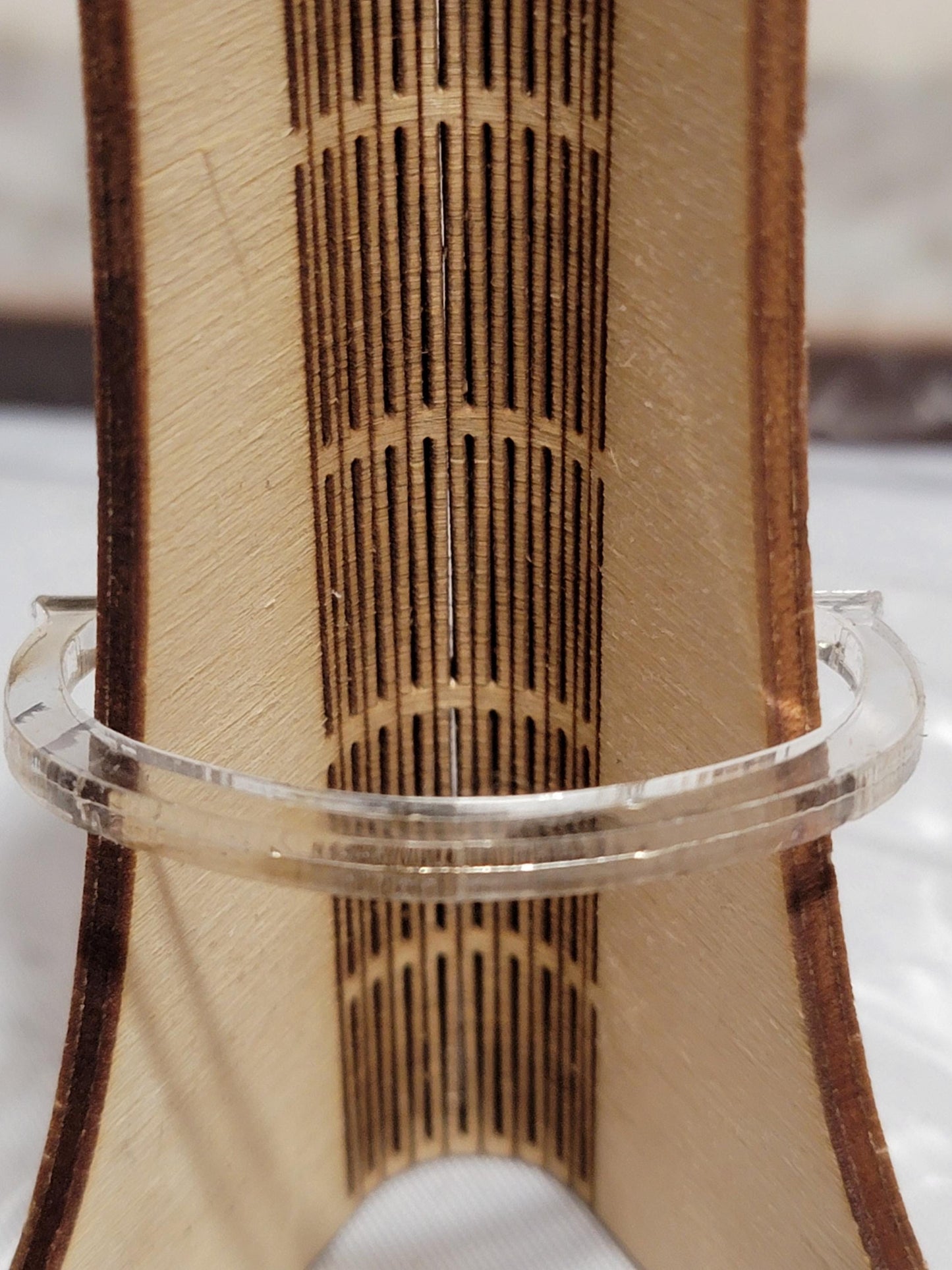 Living-Hinge Bendable Easels with Adjustable Acrylic Clip Laser-Cut Plywood Display Stands for 8-Inch Plates or Art Tiles Set of Twelve