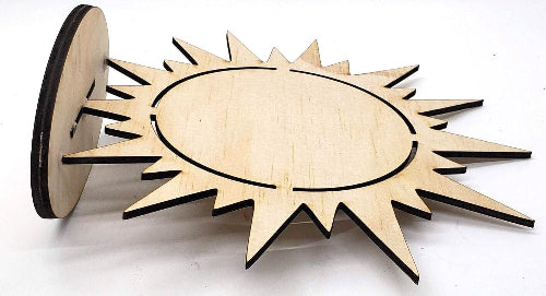 Calling all creative Dotters!
If you love to express yourself through dotting, we have the perfect items for you! Personalize and showcase your creativity with our unpainted and unassembled Table-top Sun-Face display to highlight your decorative flair. This beautiful sun is laser-cut for optimal balance and features a sturdy double-layered plywood base, ensuring your decorative items are securely displayed.