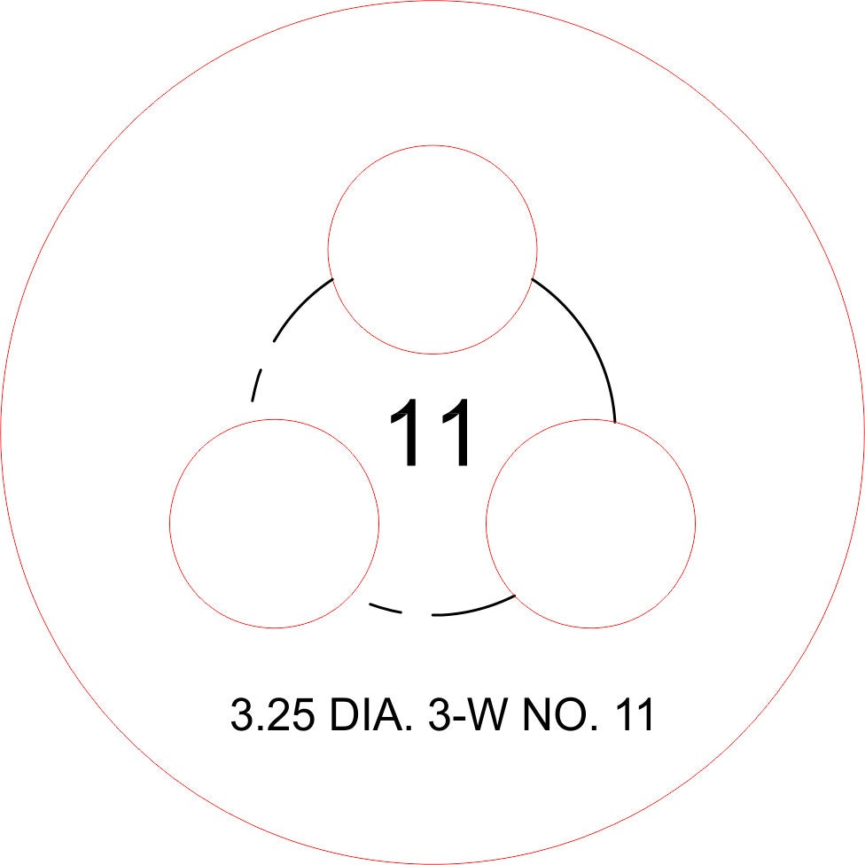 Look at the 3.25 diameter wick bottom template for 3-Wick wick templates with wick spans from NO. 8 to NO. 13. inexpensive - trustworthy