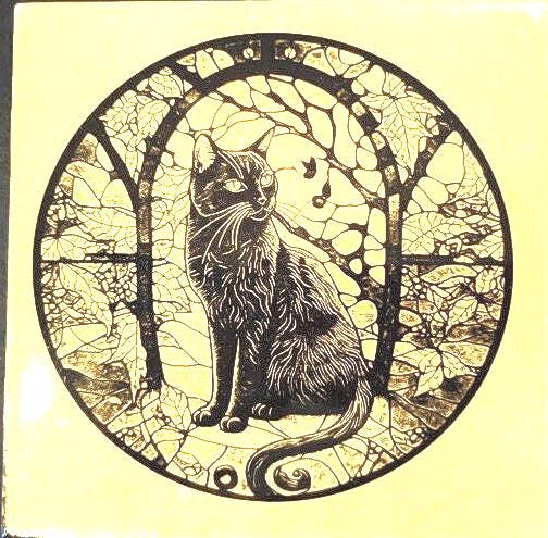 Laser-engraved tiles—spooky, steampunk, on clearance! Each piece is unique, handmade, & comes with a free stand. Limited stock! Buy and save