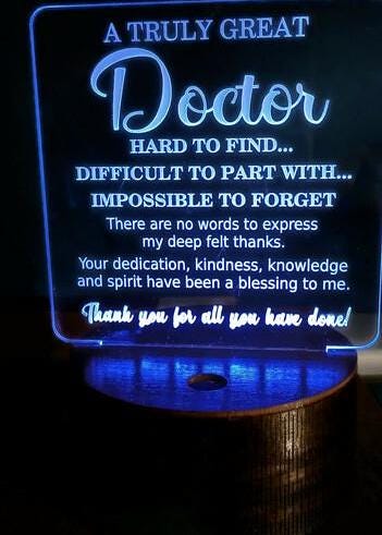 Show your support and gratitude for your Doctor-Appreciation LED Light. This elegant and thoughtful gift is perfect for showing your doctor.