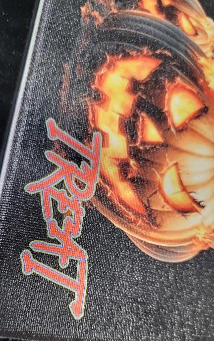 Trick or Treat” 8x10 Canvas—fiery jack-o'-lanterns & bold UV print bring Halloween heat to your décor. Spooky charm, delivered! Scary