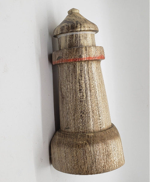 This handcrafted lighthouse is meticulously crafted from solid Box Elder wood, showcasing the natural beauty and warm tones of this exceptional timber. this piece is a testament to timeless design, offering a touch of coastal elegance to any space.