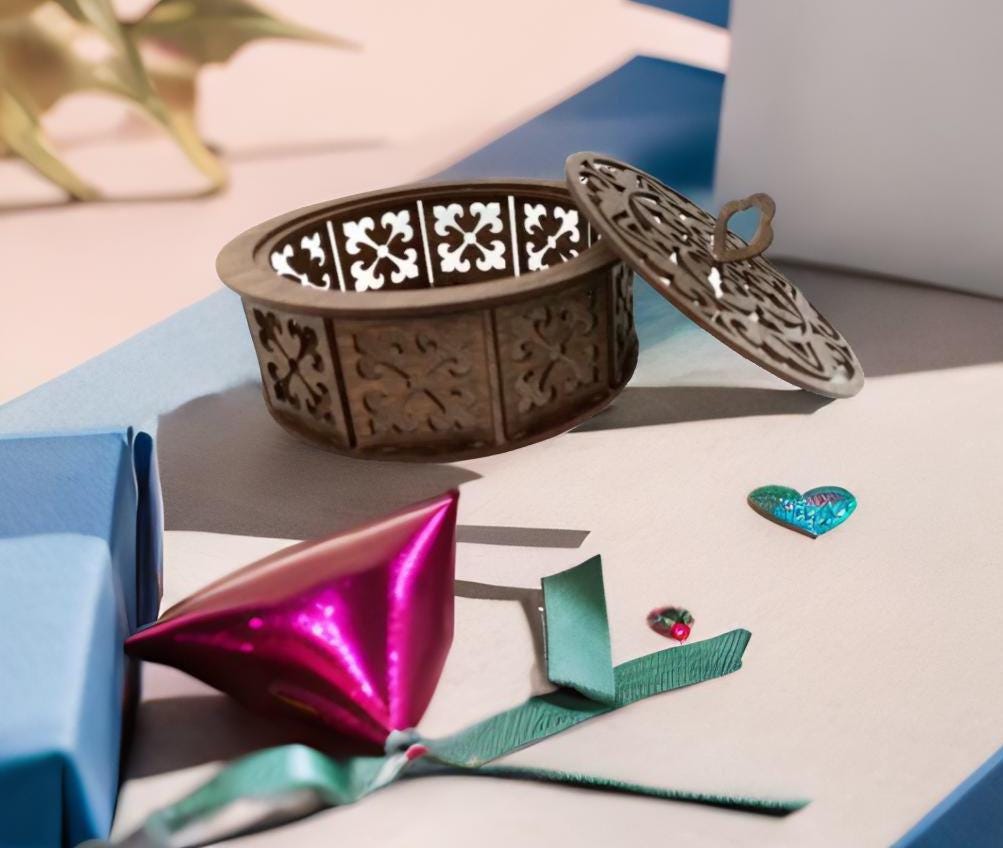 Walnut Wonder Potpourri Holder Handcrafted from Thick Walnut Wood with Elegant Cut-Outs for Aromatic Display and Luxurious Home Decor