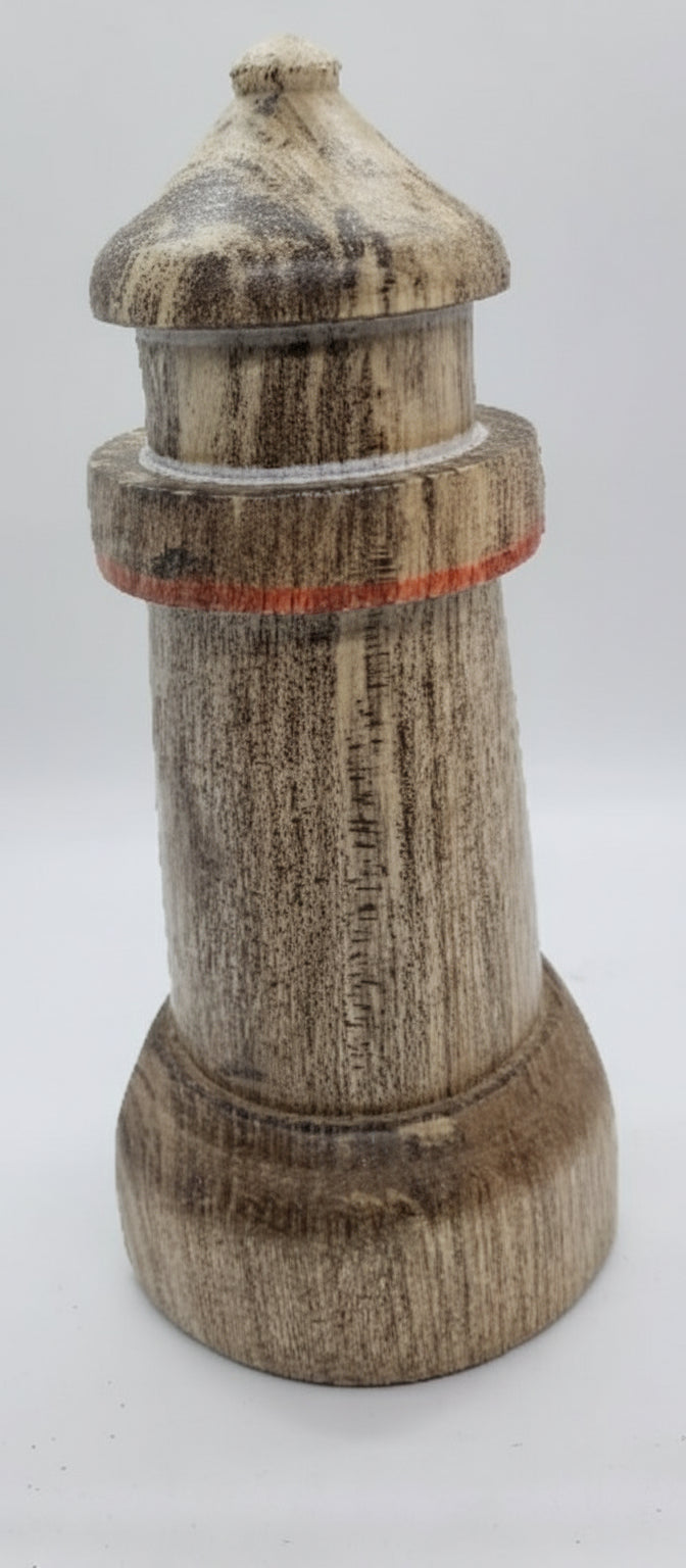 A box Elder Solid wood Lighthouse.