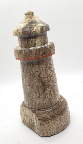 Hand-Turned Wooden Lighthouse – Coastal Elegance in Miniature - Only one available

This artisan lighthouse is crafted from Box Elder, a solid wood sourced from my neighbor's tree. It's more than just décor; it's a unique piece that celebrates nature and the beauty of handcrafted design.

Unique Material: Made from Box Elder wood, each piece showcases a one-of-a-kind grain pattern.
Handcrafted 