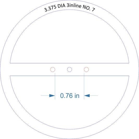 Single-Wick Round Holder – 3.375" Diameter, Line 3" (No. 7)
This template is designed for single-wick round candle molds with a 3.375-inch diameter. Featuring a centered wick placement guide along the 3-inch alignment line, it ensures consistent burn performance and visual symmetry. Labeled as Line Number 7, this schematic supports precise mold setup, packaging layout, and production labeling for larger-format round candles. Ideal for artisans and manufacturers seeking repeatable results with clean presenta