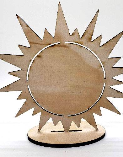 Calling all creative Dotters!
If you love to express yourself through dotting, we have the perfect items for you! Personalize and showcase your creativity with our unpainted and unassembled Table-top Sun-Face display to highlight your decorative flair. This beautiful sun is laser-cut for optimal balance and features a sturdy double-layered plywood base, ensuring your decorative items are securely displayed.