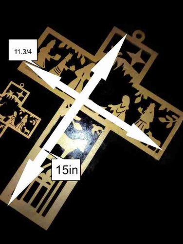 ♥ Are you searching for a meaningful and affordable Christmas gift that still captures the true spirit of the holiday season? 
♥ Look no further than our beautiful Nativity Scene Cross door hanger! This single ornament can be hung on your door, wall, or even in front of a window. 
♥ It depicts the Baby Christ, Mary, Joseph, and the three wise men and is a perfect way to share the story of Jesus' birth with your family and friends.