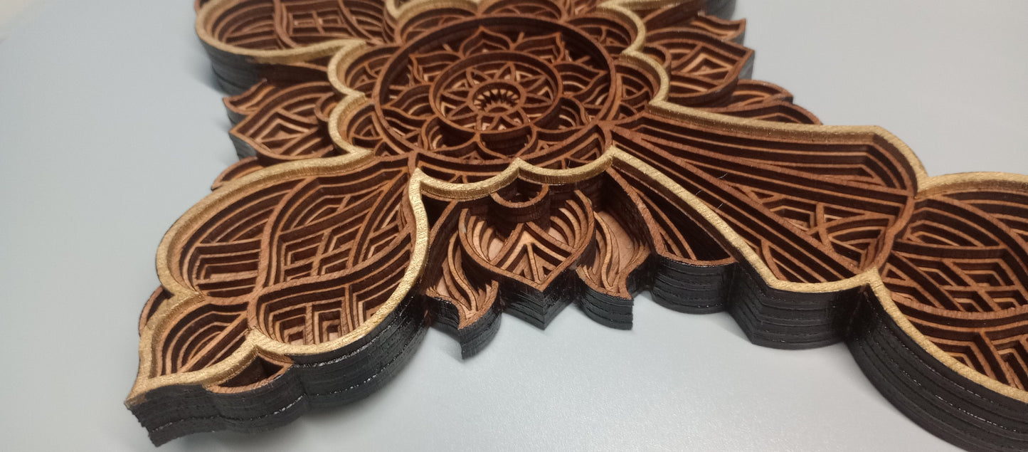 The Mandala Cross 7-layers, a beautiful crucifix cross as a perfect gift for remembering a loved one family or friends. Wall cross display.