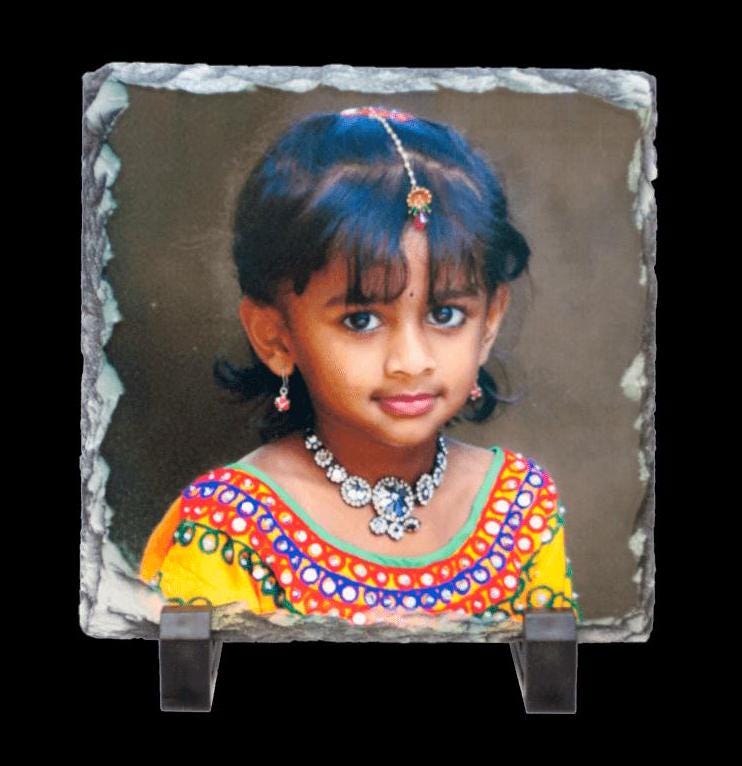 Honor your loved one with a custom 5.5x5.5" slate photo—fade-proof, full-color, and ready in 3–5 days. Free pickup in Fowlerville. Buy now