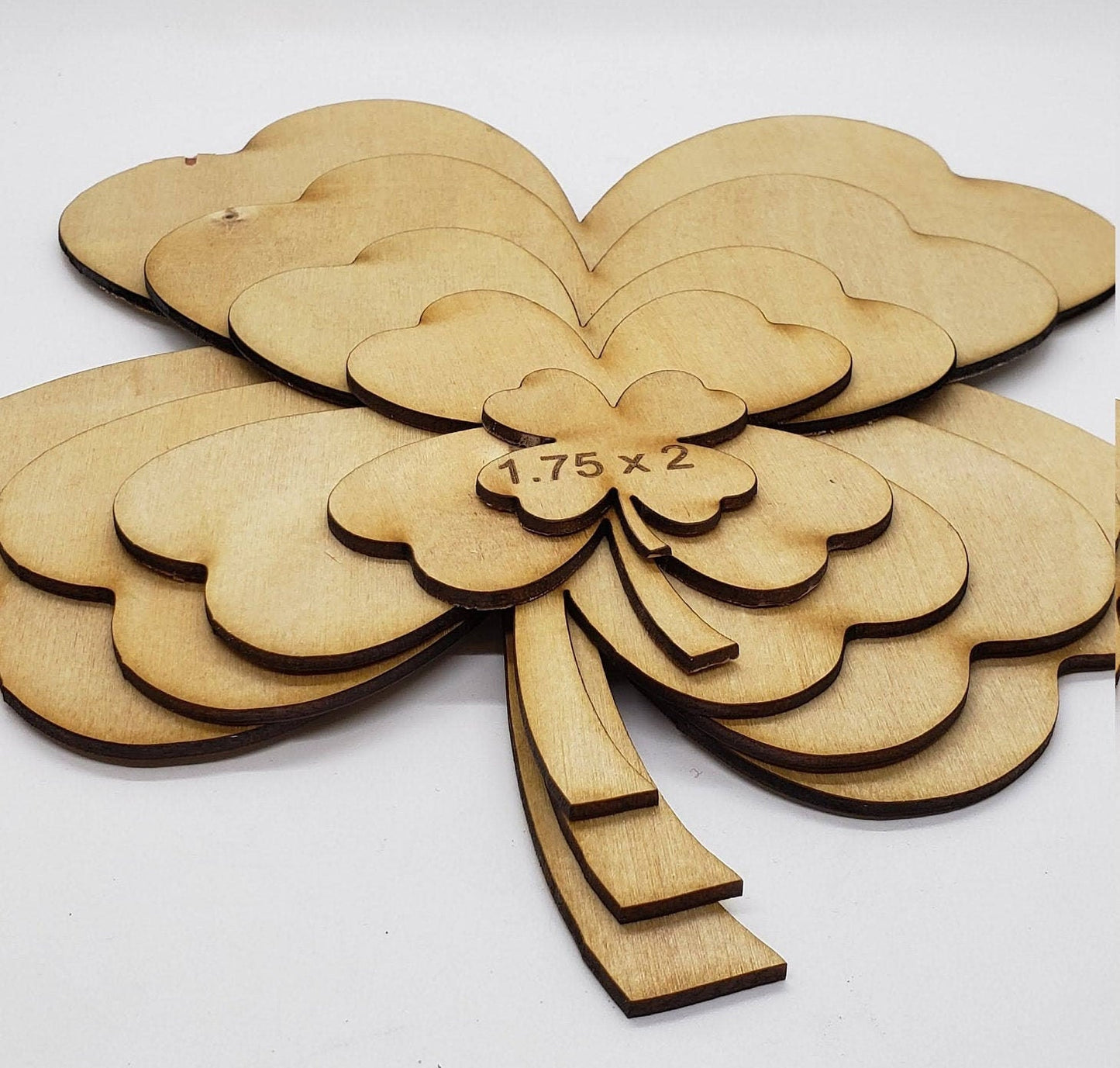 Handcrafted 3MM Birch Clovers (2–10") from Michigan—perfect for St. Paddy’s, DIY crafts, décor & more. Lucky charm for every project!