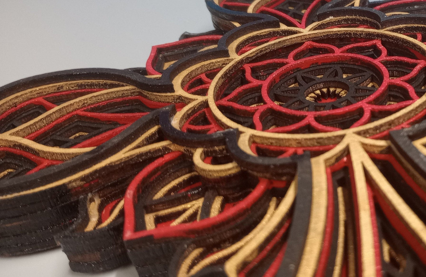 The Mandala Cross 7-layers, a beautiful crucifix cross as a perfect gift for remembering a loved one family or friends. Wall cross display.