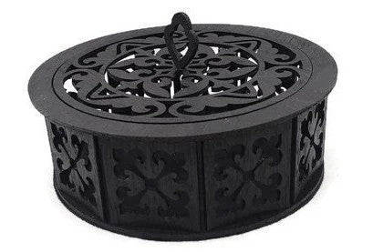 Walnut Wonder Potpourri Holder Handcrafted from Thick Walnut Wood with Elegant Cut-Outs for Aromatic Display and Luxurious Home Decor