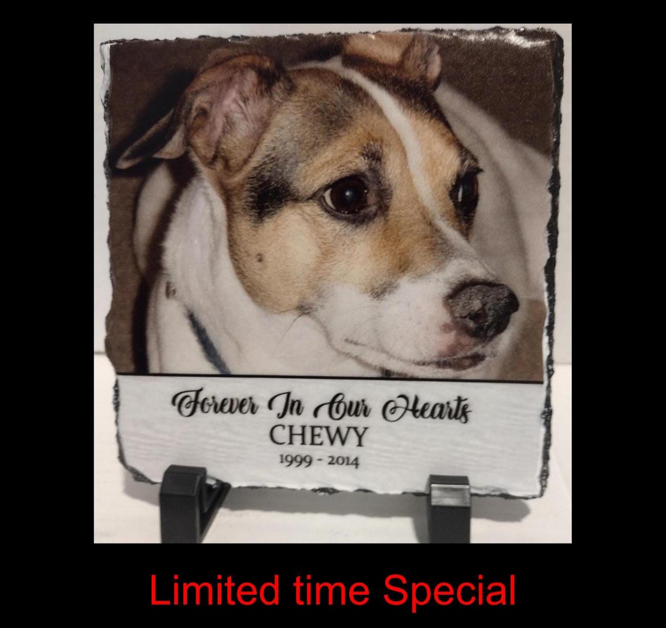 Honor your loved one with a custom 5.5x5.5" slate photo—fade-proof, full-color, and ready in 3–5 days. Free pickup in Fowlerville. Buy now
