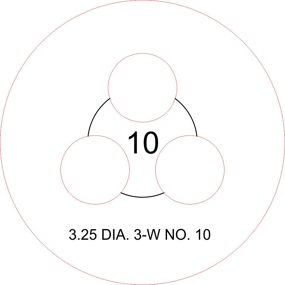 Look at the 3.25 diameter wick bottom template for 3-Wick wick templates with wick spans from NO. 8 to NO. 13. inexpensive - trustworthy