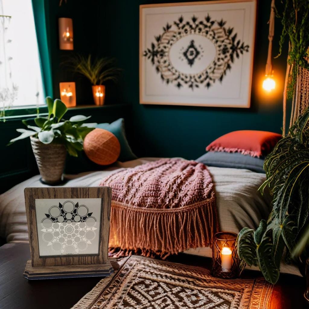 This unique abstract laser etching on a mirror creates captivating, modern art. The intricate design transforms into a stunning focal point.