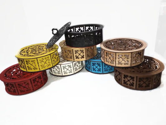 Walnut Wonder Potpourri Holder Handcrafted from Thick Walnut Wood with Elegant Cut-Outs for Aromatic Display and Luxurious Home Decor